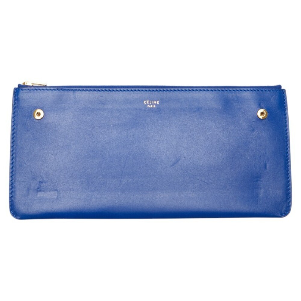 Celine clutch blue leather bag crocodile Trio - Picture 8 of 9